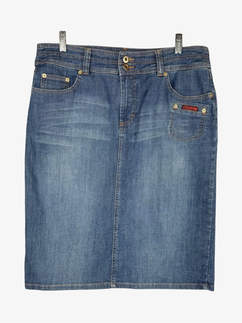Vintage Dolce & Gabbana D&G Denim Pencil Skirt Size 12 Designer Jean Skirt Y2K